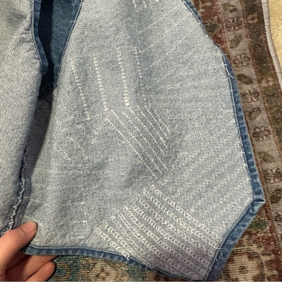 Y2K Denim vest with white embroidered accents one size - Picture 13 of 13